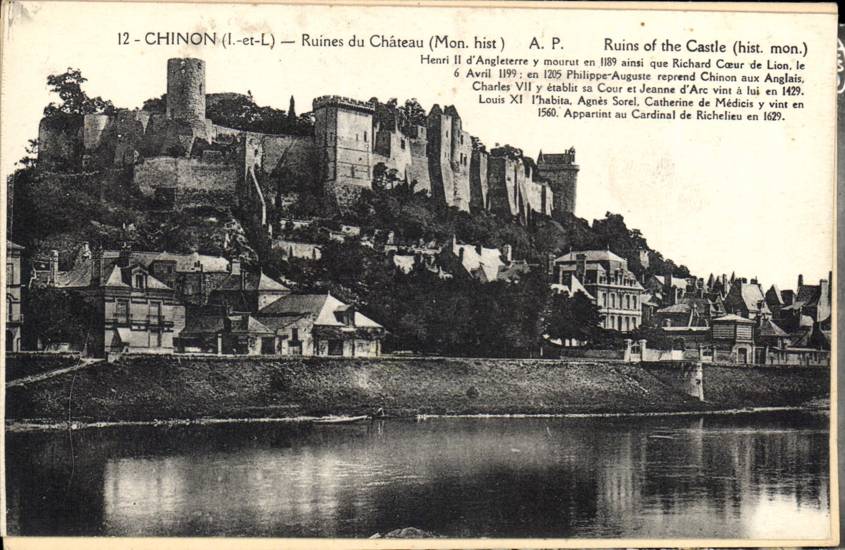 CPA Chinon Ruines du Chateau 