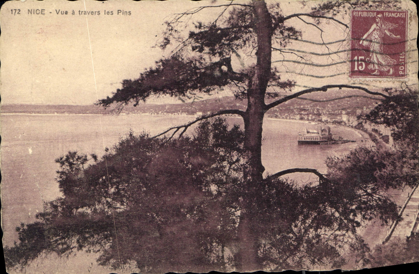 CPA Nice Vue a travers les Pins 