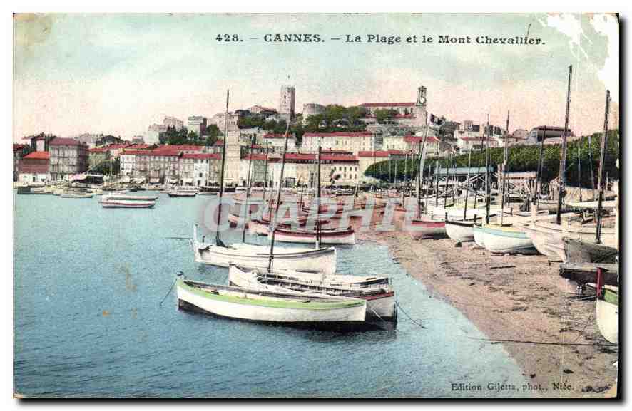 CPA Cannes La Plage et le Mont Chevalier 