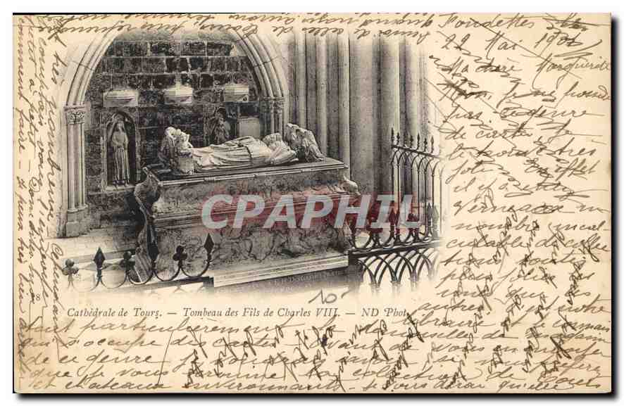 CPA Cathedrale de Tours Tombeau de Fils de Charles XIII Carte 1900