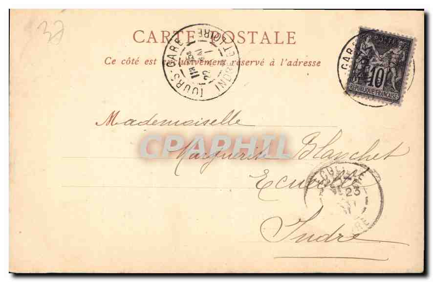 CPA Cathedrale de Tours Tombeau de Fils de Charles XIII Carte 1900 — Verso
