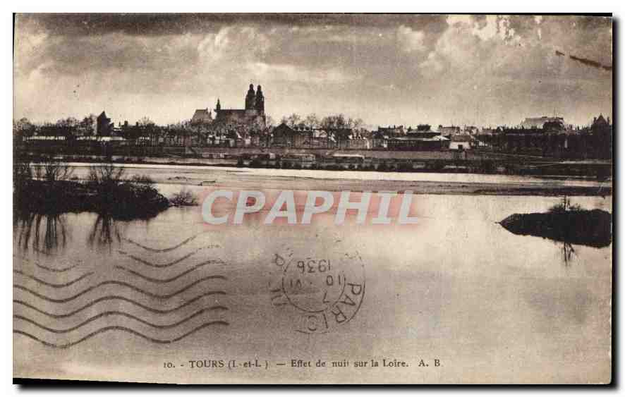 CPA Tours Effet  de nuit sur la Loire 