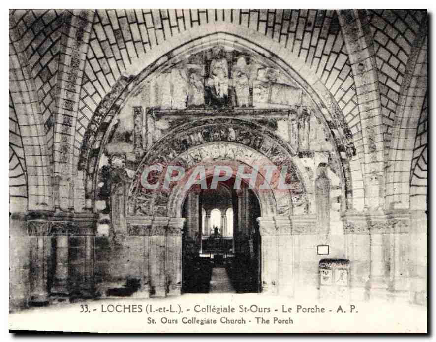 Loches (Loir-et-Cher) - Collégiale Saint-Ours - Le Porche