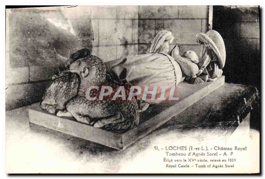 CPA Loches Chateau Royal Tombeau d'Agnes Sorel 