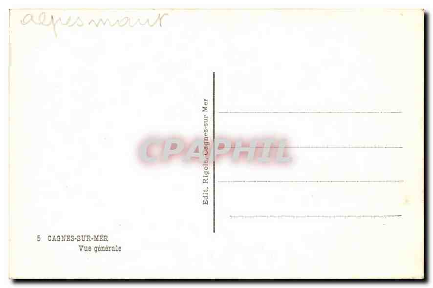 CPA Cagnes Sur Mer vue generale   — Verso