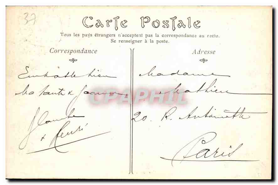 CPA Amboise Vue sur le Chateau  — Rückseite