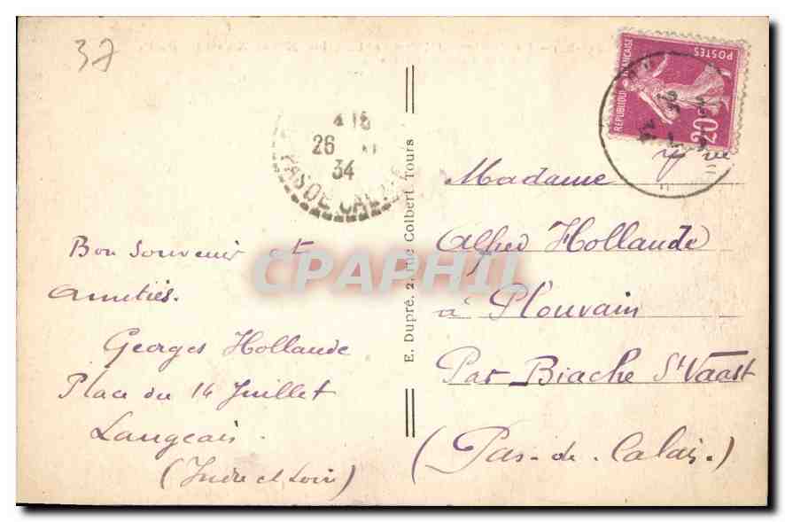 CPA Langeais Le Chateau  — Rückseite