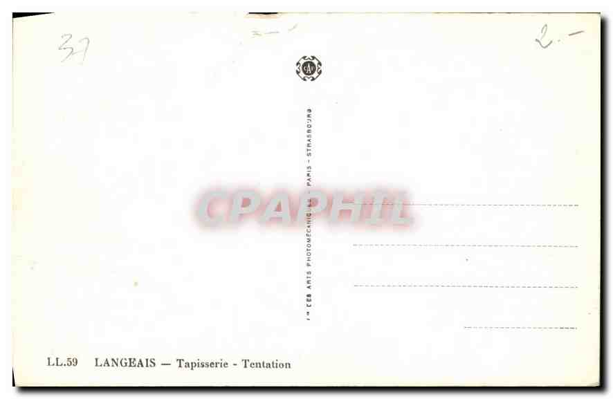 CPA Langeais Tapisserie Tentation  — Rückseite