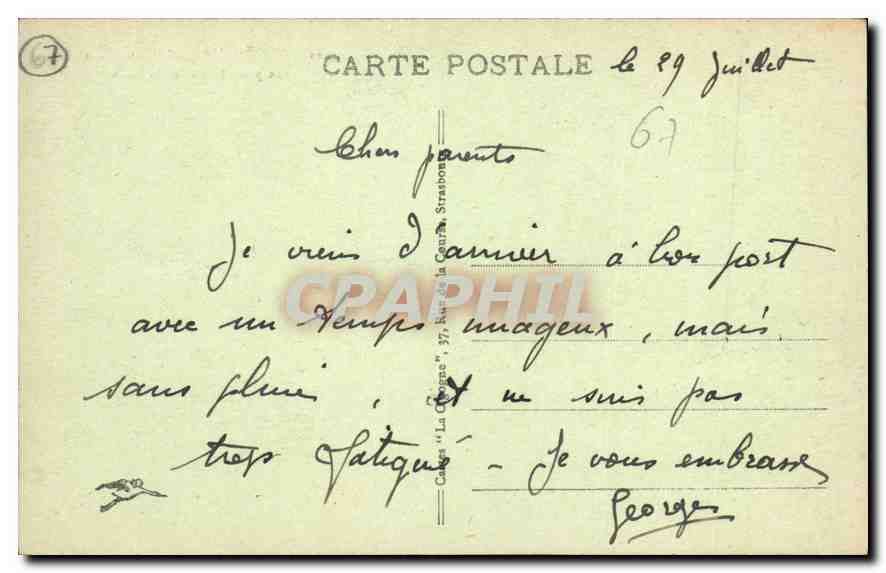 CPA Strasbourg la Cathedrale vur prise du palais du Rhin  — Rückseite