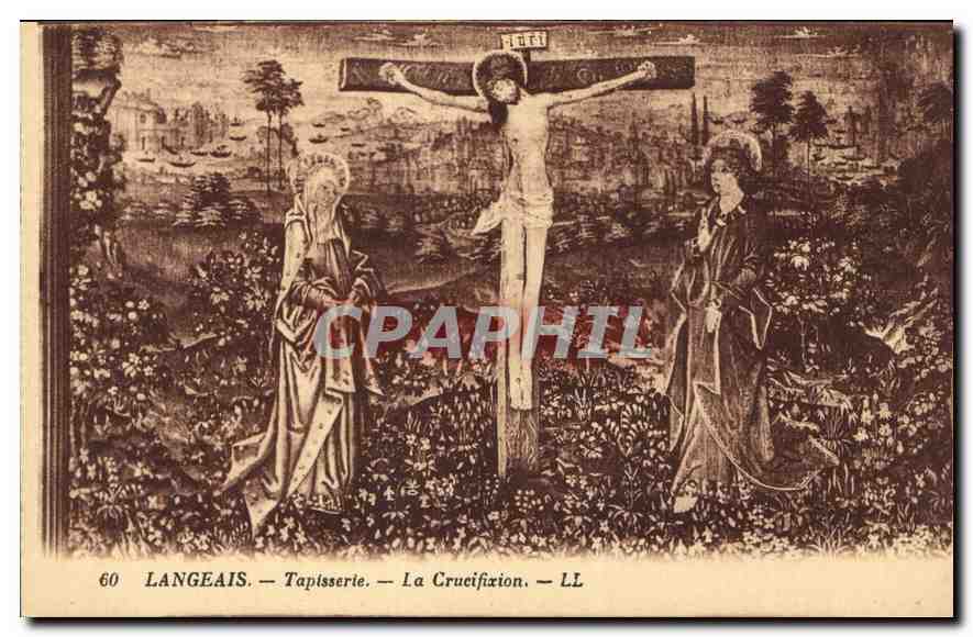 CPA Langeais Tapisserie La Crucifixion 