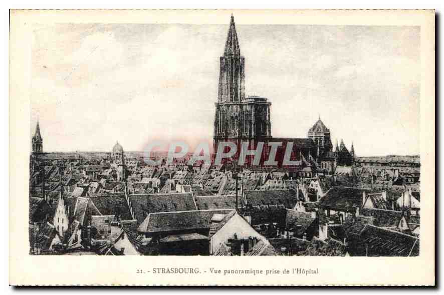 CPA Strasbourg vue panoramique prise l'Hospital