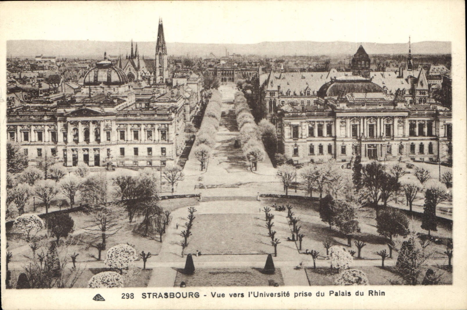 CPA Strasbourg vue vers l'universite prise du Palais du Rhin 