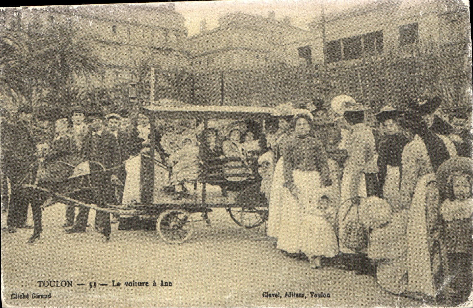 Toulon — La voiture à âne — Cliché Giraud, Clavel, éditeur, Toulon