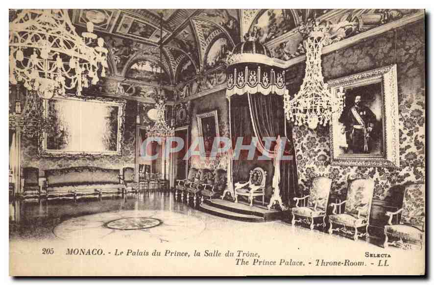 CPA Monaco Les Palais du Prince la Salle du Trone 
