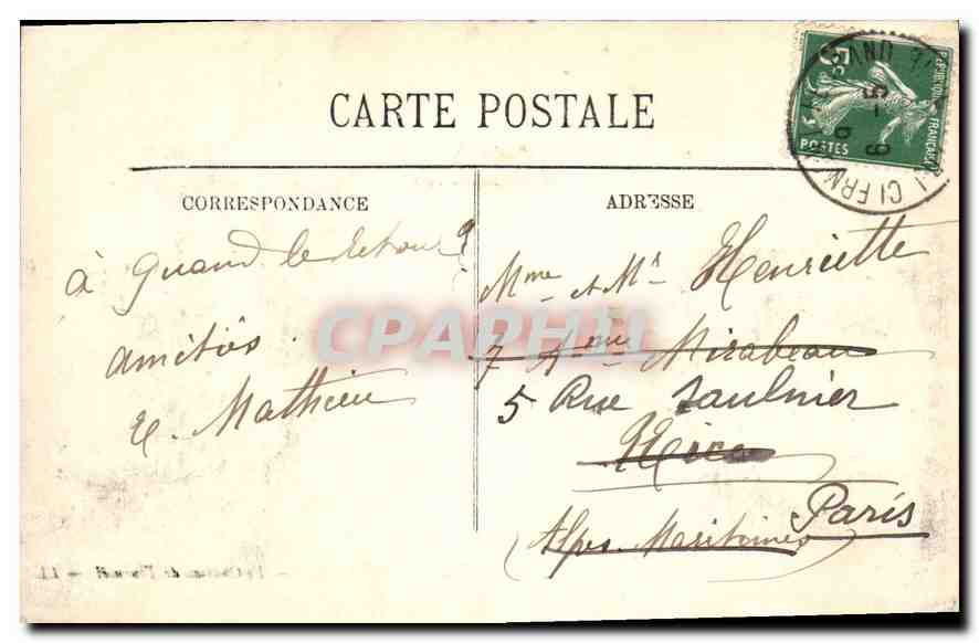 CPA Auvergne Le Chateau de Tournoel  — Verso