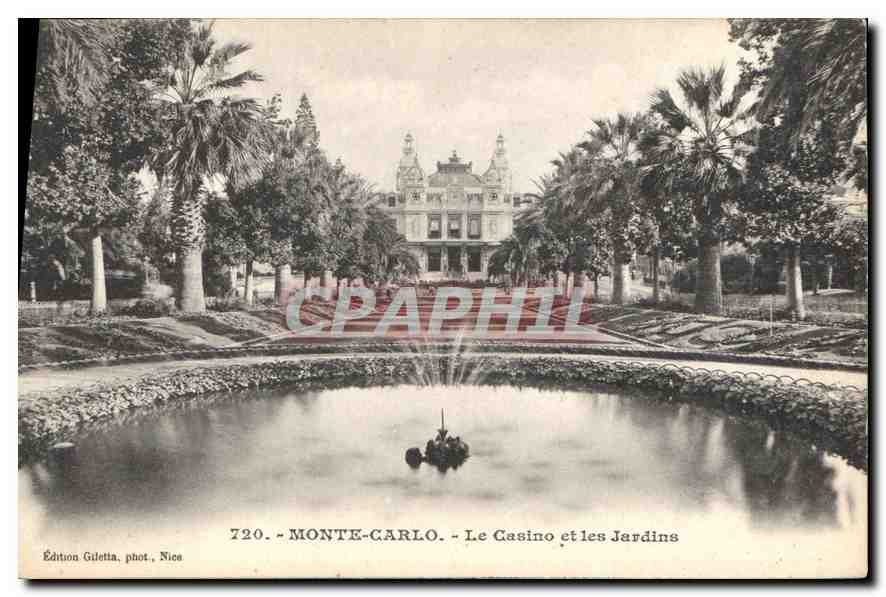 Monte-Carlo - Le Casino et les Jardins — Édition Gilelta, phot. Nîces, n° 720