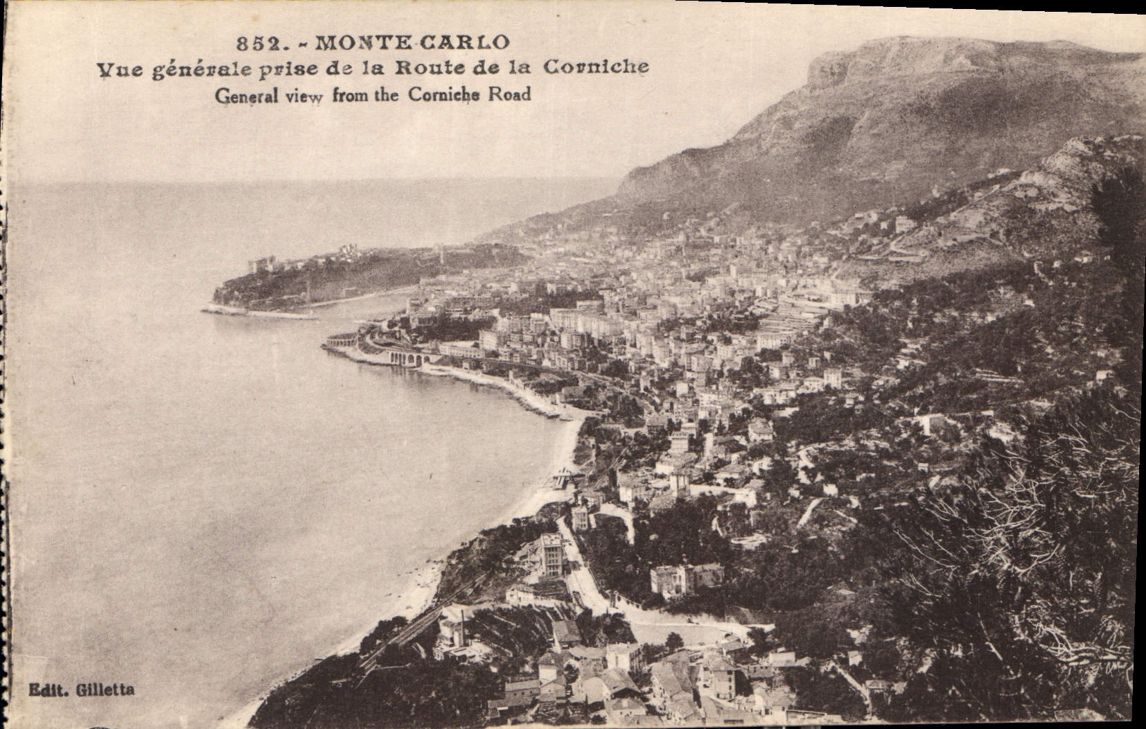 CPA Monte Carlo Vue Generale prise de la Route de la Corniche 