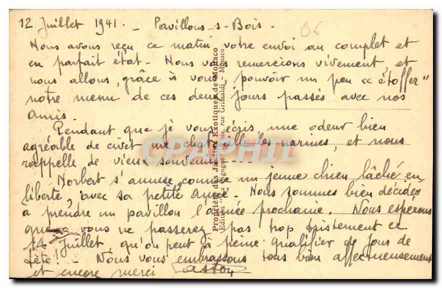 CPA Monaco Les Jardins Exotiques  — Rückseite
