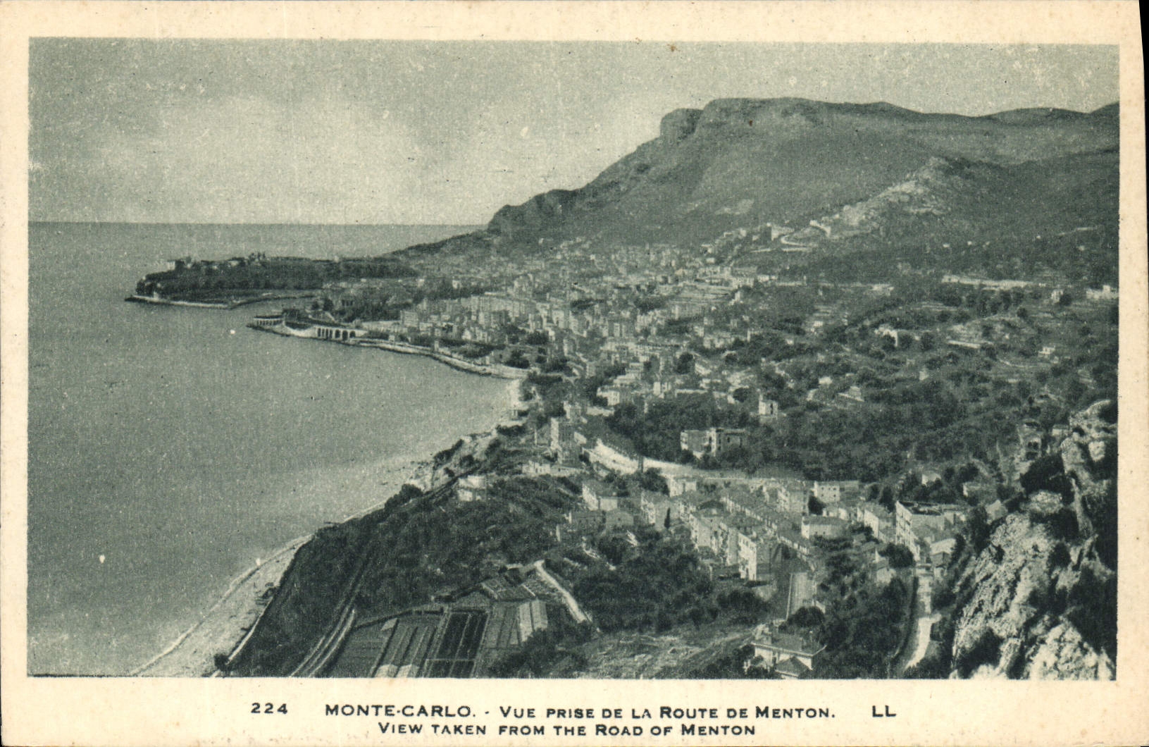 Monte-Carlo — Vue prise de la Route de Menton — LL, n° 224
