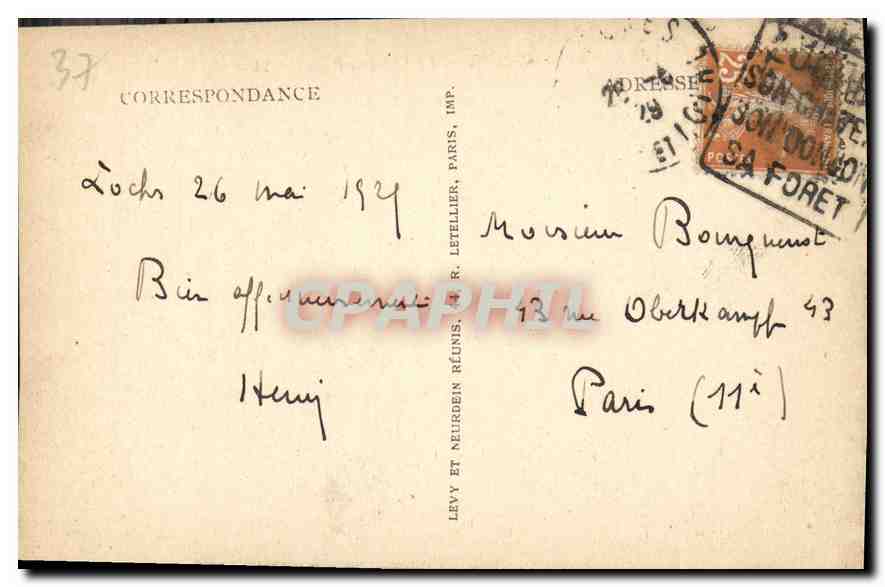 CPA Loches Le Chateau Royal  — Verso