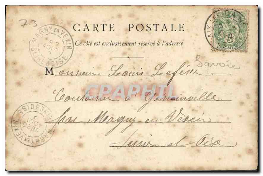 CPA Aix les Bains Les Tours de César — Verso