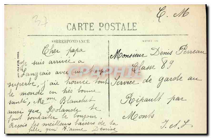 CPA Langeais Chateau construit en 1460  — Verso