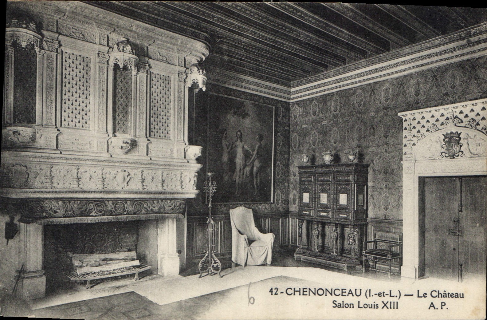 CPA Chenonceaux Le Chateau Salon Louis XIII 