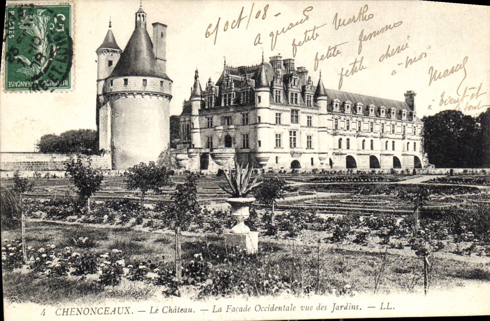 CPA Chenonceaux  Le Chateau La Facade Occidentale vue des Jardins  
