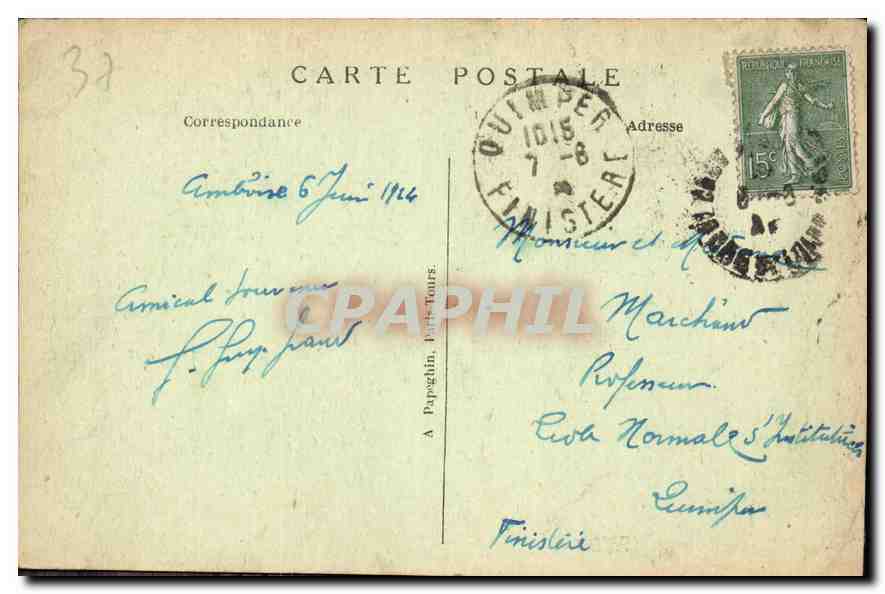 CPA Amboise Le Chateau Habile pa Louis XI et Louis XII  — Rückseite