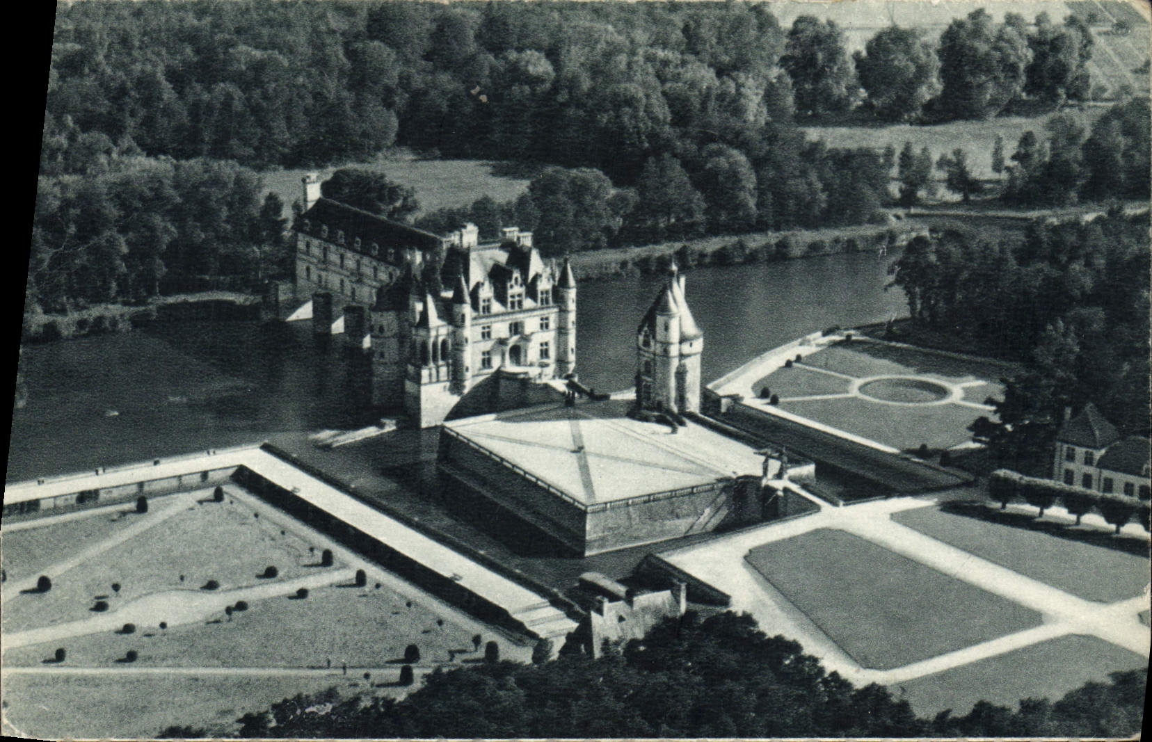 CPA Chateau de Chenonceaux vu d'un Avion Air France 