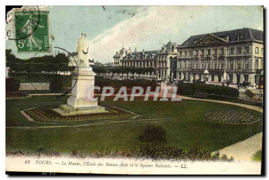CPA Tours Le Musee Des Beaux Arts ette Square Rabelais 