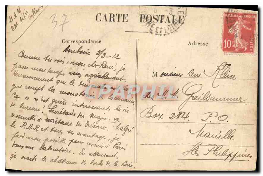 CPA Amboise Le Chateau  — Rückseite