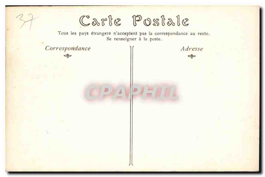 CPA Loches La Porte des Cordeliers le Chateau Royal  — Rückseite