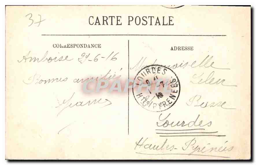 CPA Amboise Le Chateau et le Quai  — Rückseite