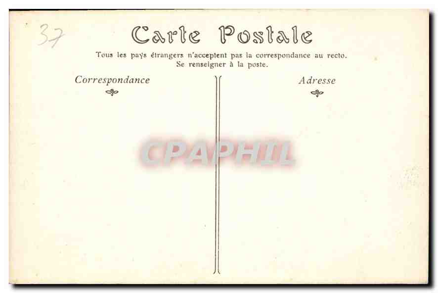 CPA Loches La Porte des Cordeliers le Chateau Royal  — Rückseite