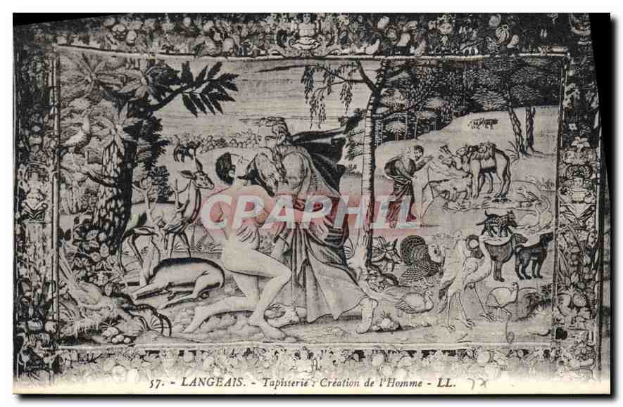 CPA Langeais Tapisserie Creation de l'Homme 