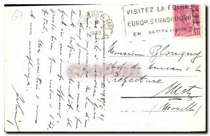 CPA Strasbourg Vue generale Prise en avion  — Verso