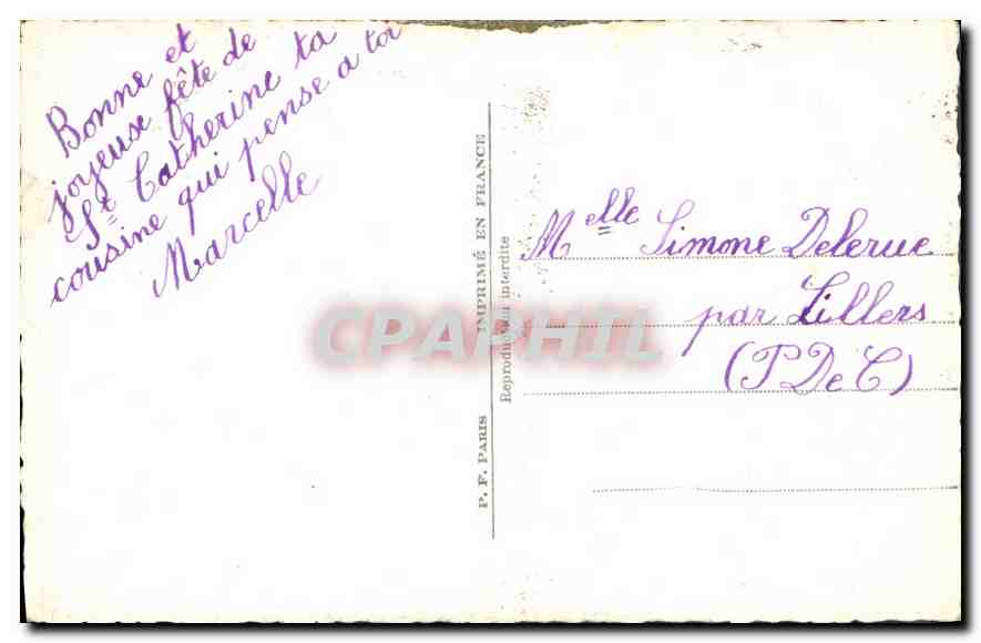 CPA Ste Catherine Femme — Verso
