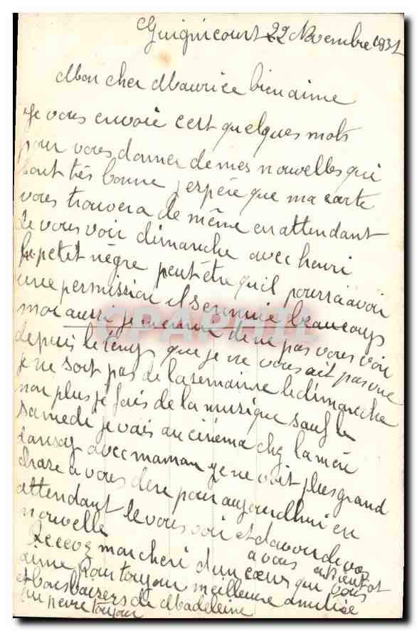 CPA Pour un Baiser de toi Femme — Rückseite