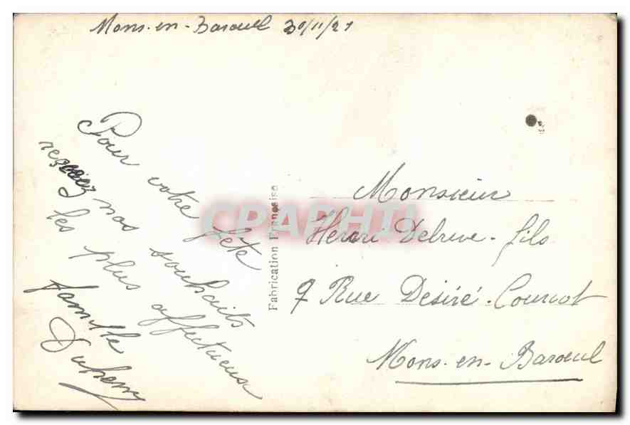 CPA Bonne Fete Femme — Verso