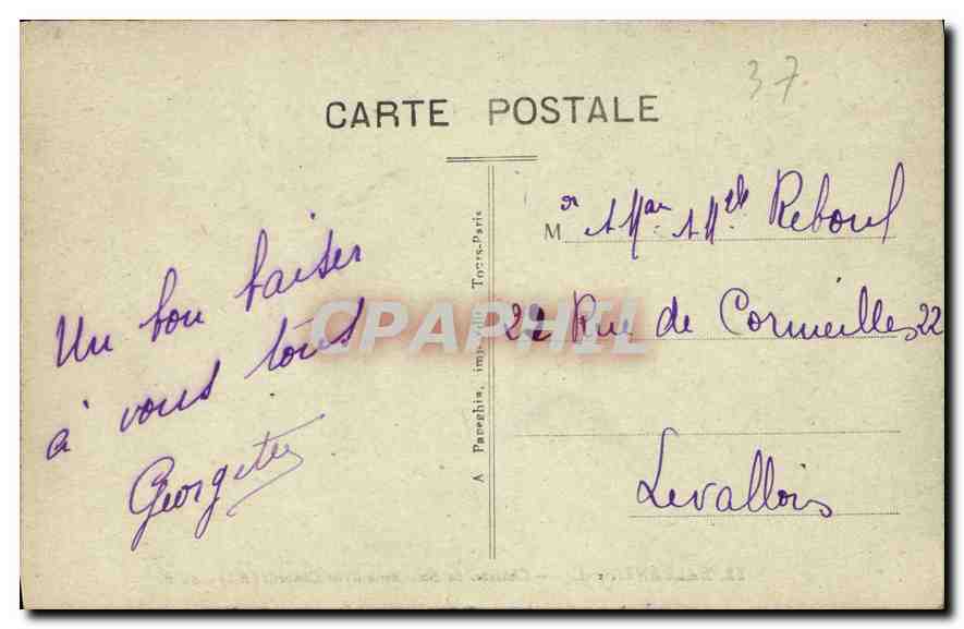 CPA Ballan Chateau de Bois Renault et Chapelle  — Rückseite