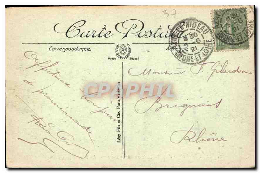 CPA Azay le Rideau Le Chateau  — Verso