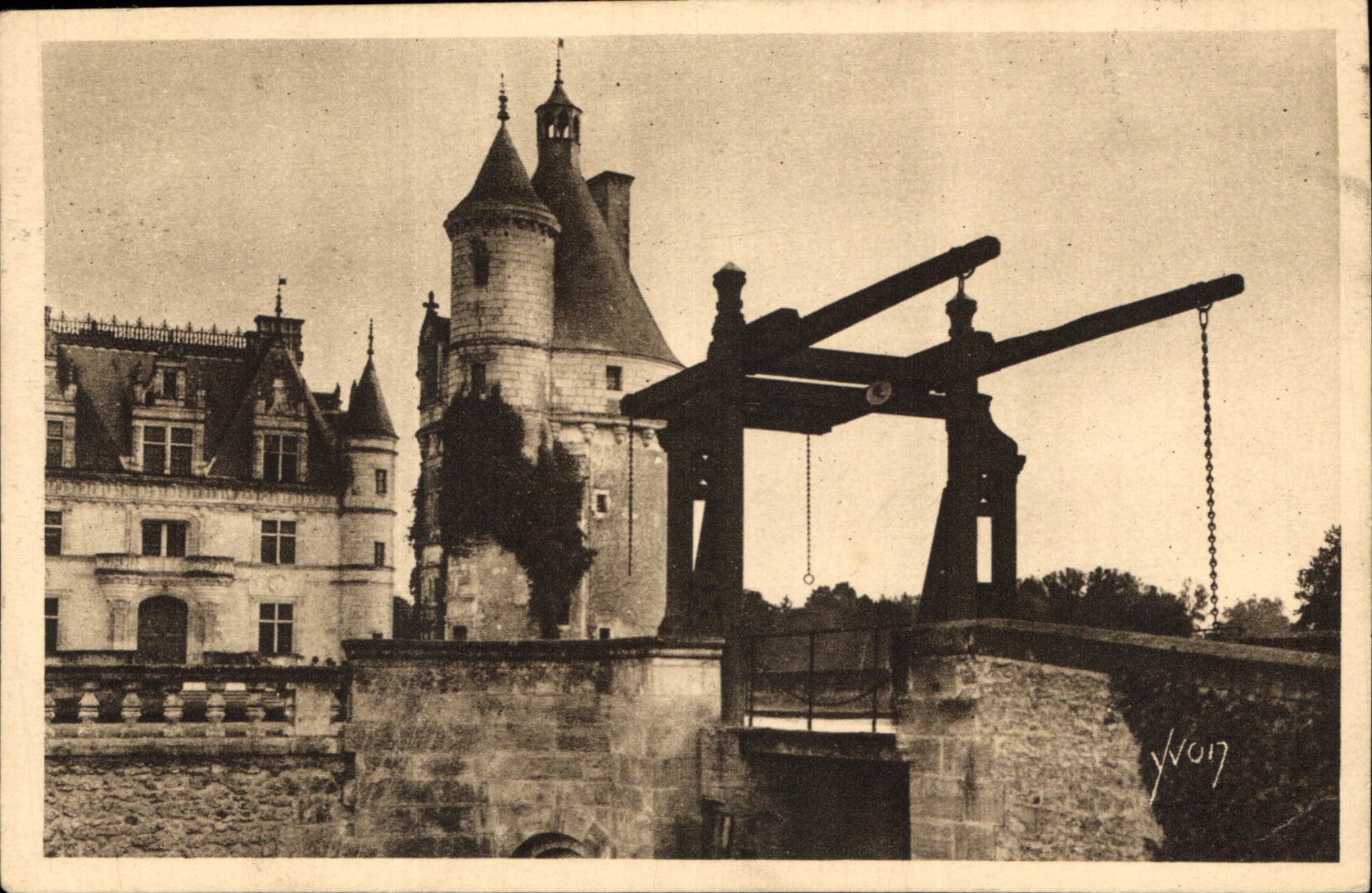 CPA Chateau de Chenonceaux Le Pont Levis et la Tour des Marques 