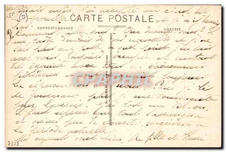 CPA Tours Cathedrale St Gatien  — Verso