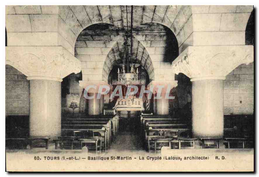 CPA Tours Basilique St Martin La Crypte Laloux architecte 