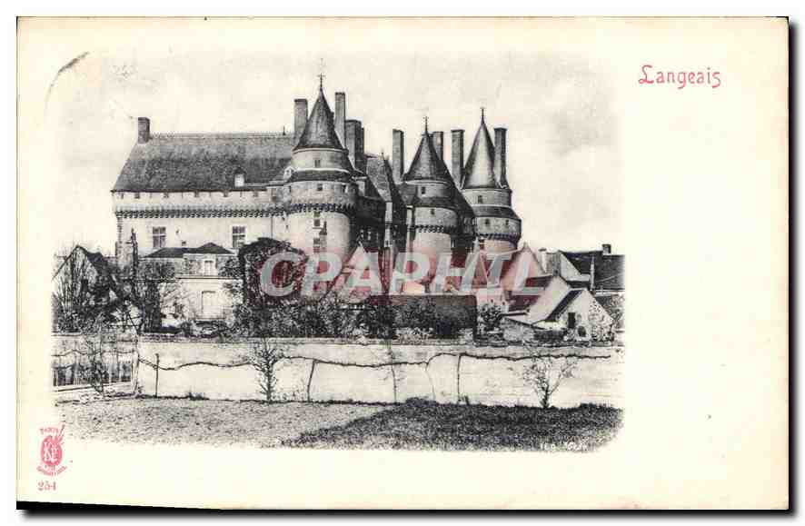 Château de Langeais — vue du château avec tours coniques — éditeur T. C. Kolak, n° 234