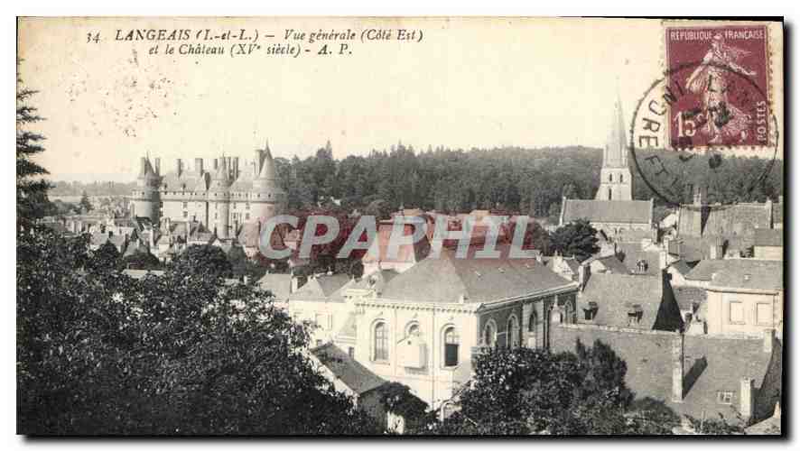 CPA Langeais vue generale et le Chateau 