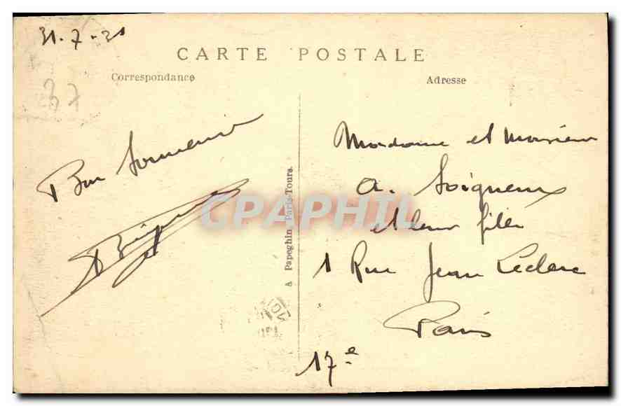 CPA Azay le Rideau le Chateau National  — Verso