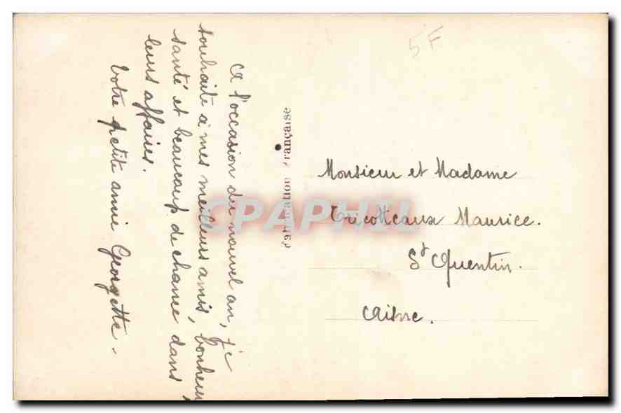 CPA Bonne Annee Femme — Rückseite