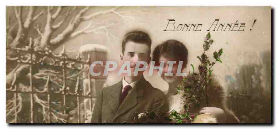 CPA Bonne Annee Femme